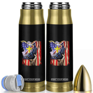 Patriotic American Eagle Bullet Tumbler US Flag Christian Cross One Nation Under God TS02 Black Print Your Wear