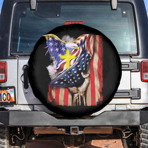 Patriotic American Eagle Spare Tire Cover US Flag Christian Cross One Nation Under God TS02 No hole Black Print Your Wear