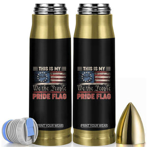 American Patriotic Bullet Tumbler This Is My Pride Flag US Flag 4th Of July TS02 Black Print Your Wear