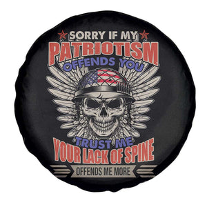 American Patriotic Skull Spare Tire Cover Sorry If My Patriotism Offends You US Veteran Patriots TS02 Print Your Wear