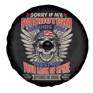 American Patriotic Skull Spare Tire Cover Sorry If My Patriotism Offends You US Veteran Patriots TS02 Print Your Wear