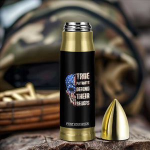 American Patriotic Skull Bullet Tumbler True Patriots Defends Their Beliefs Spirit US Flag TS02 Print Your Wear