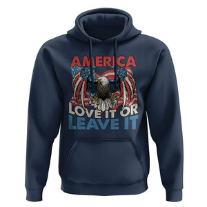 Patriotic American Eagle Hoodie America Love It or Leave It US Flag Freedom Tour 1776 4th Of July TS02 Navy Print Your Wear