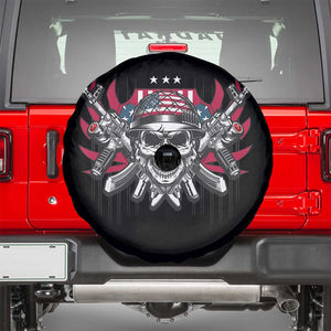 Patriotic Soldier Skull Spare Tire Cover - American Flag Military Pride Protection TS02 Black Print Your Wear