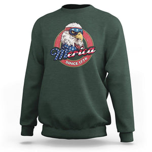 Patriotic American Eagle Sweatshirt Merica Since 1776 Freedom Tour 4th of July Independence Day TS02 Dark Forest Green Print Your Wear