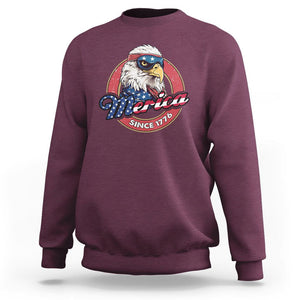 Patriotic American Eagle Sweatshirt Merica Since 1776 Freedom Tour 4th of July Independence Day TS02 Maroon Print Your Wear