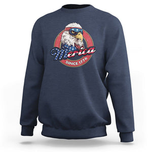 Patriotic American Eagle Sweatshirt Merica Since 1776 Freedom Tour 4th of July Independence Day TS02 Navy Print Your Wear