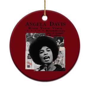 Angela Davis Ceramic Ornament Raise Your Voice Revolutionary Power Liberation TS02 1pc Red Print Your Wear