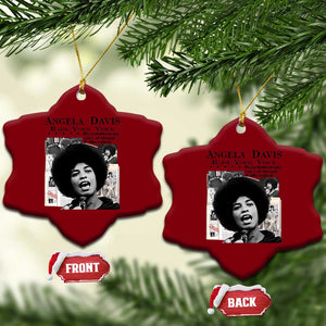 Angela Davis Ceramic Ornament Raise Your Voice Revolutionary Power Liberation TS02 Print Your Wear