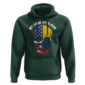 Colombian American Skull Hoodie My Home My Blood Flags TS02 Dark Forest Green Print Your Wear