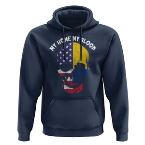 Colombian American Skull Hoodie My Home My Blood Flags TS02 Navy Print Your Wear