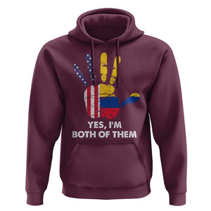Colombian American Hoodie Yes I'm Both Of Them Flags Hand TS02 Maroon Print Your Wear