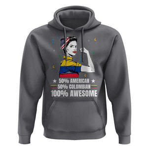 Colombian American Hoodie 50% American 50% Colombian 100% Awesome Messy Bun TS02 Charcoal Print Your Wear