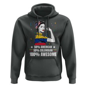 Colombian American Hoodie 50% American 50% Colombian 100% Awesome Messy Bun TS02 Dark Heather Print Your Wear
