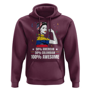 Colombian American Hoodie 50% American 50% Colombian 100% Awesome Messy Bun TS02 Maroon Print Your Wear