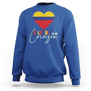 Colombia Pride Sweatshirt En Mi Coragon Colombian Flag Heart TS02 Royal Blue Print Your Wear