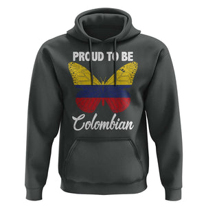 Colombia Pride Hoodie Proud To Be Colombian Butterfly TS02 Dark Heather Print Your Wear