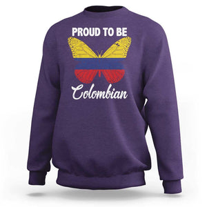 Colombia Pride Sweatshirt Proud To Be Colombian Butterfly TS02 Purple Print Your Wear