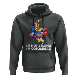 Colombia Map Hoodie I'm Not Yelling I'm Colombian TS02 Dark Heather Print Your Wear