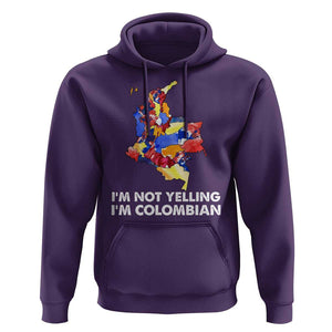 Colombia Map Hoodie I'm Not Yelling I'm Colombian TS02 Purple Print Your Wear
