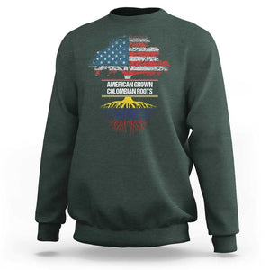 Colombian American Sweatshirt American Grown with Colombian Roots TS02 Dark Forest Green Print Your Wear