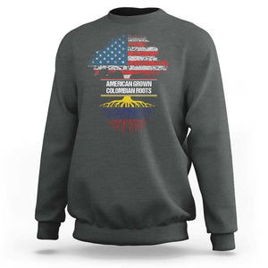 Colombian American Sweatshirt American Grown with Colombian Roots TS02 Dark Heather Print Your Wear
