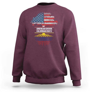 Colombian American Sweatshirt American Grown with Colombian Roots TS02 Maroon Print Your Wear