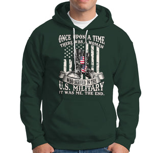Female Veteran Hoodie There Was A Woman Who Served In The Military Combat Boots Dog Tags TS02 Printyourwear