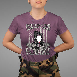 Female Veteran T Shirt There Was A Woman Who Served In The Military Combat Boots Dog Tags TS02 Printyourwear