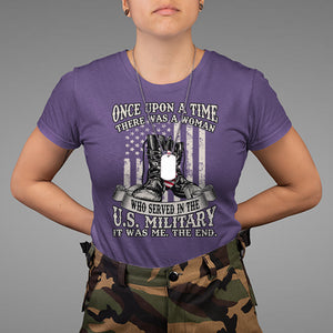 Female Veteran T Shirt There Was A Woman Who Served In The Military Combat Boots Dog Tags TS02 Printyourwear