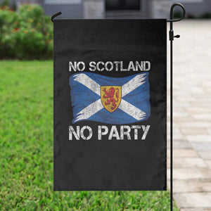 No Scotland No Party Saltire Flag Lion Rampant Crest Garden Flag Game Day Soccer Fans Football Tournament