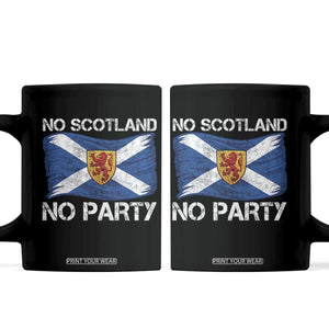 No Scotland No Party Saltire Flag Lion Rampant Crest Coffee Mug Game Day Soccer Fans Football Tournament