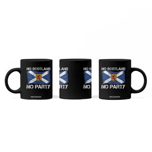 No Scotland No Party Saltire Flag Lion Rampant Crest Coffee Mug Game Day Soccer Fans Football Tournament