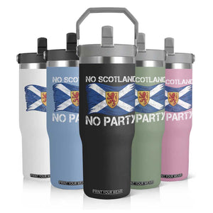No Scotland No Party Saltire Flag Lion Rampant Crest Flip Straw Tumbler Game Day Soccer Fans Football Tournament