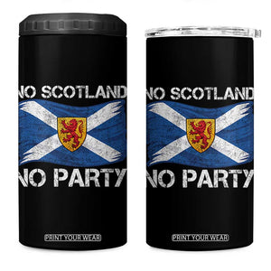 No Scotland No Party Saltire Flag Lion Rampant Crest 4 in 1 Can Cooler Tumbler Game Day Soccer Fans Football Tournament