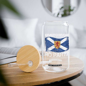 No Scotland No Party Saltire Flag Lion Rampant Crest Glass Can Game Day Soccer Fans Football Tournament