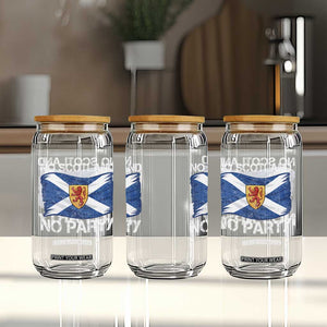 No Scotland No Party Saltire Flag Lion Rampant Crest Glass Can Game Day Soccer Fans Football Tournament