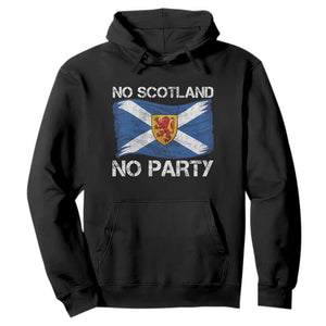 No Scotland No Party Saltire Flag Lion Rampant Crest Hoodie Game Day Soccer Fans Football Tournament