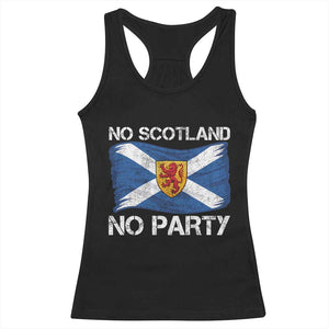 No Scotland No Party Saltire Flag Lion Rampant Crest Racerback Tank Top Game Day Soccer Fans Football Tournament