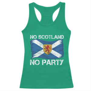 No Scotland No Party Saltire Flag Lion Rampant Crest Racerback Tank Top Game Day Soccer Fans Football Tournament