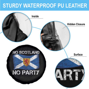 No Scotland No Party Saltire Flag Lion Rampant Crest Spare Tire Cover Game Day Soccer Fans Football Tournament