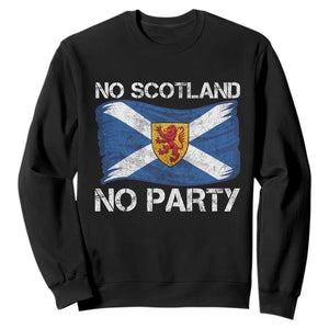 No Scotland No Party Saltire Flag Lion Rampant Crest Sweatshirt Game Day Soccer Fans Football Tournament