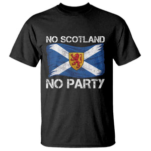 No Scotland No Party Saltire Flag Lion Rampant Crest T Shirt Game Day Soccer Fans Football Tournament