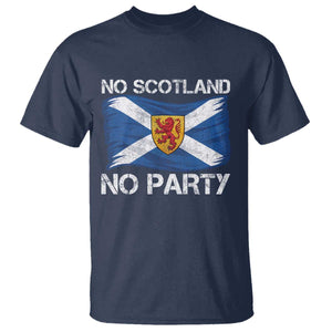 No Scotland No Party Saltire Flag Lion Rampant Crest T Shirt Game Day Soccer Fans Football Tournament
