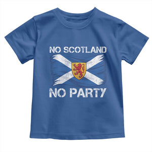 No Scotland No Party Saltire Flag Lion Rampant Crest Toddler T Shirt Game Day Soccer Fans Football Tournament