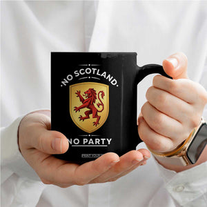 No Scotland No Party Gold Heraldic Shield Red Lion Rampant Coffee Mug Game Day Soccer Fans Football Tournament