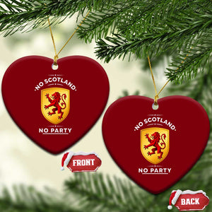 No Scotland No Party Gold Heraldic Shield Red Lion Rampant Ceramic Ornament Game Day Soccer Fans Football Tournament