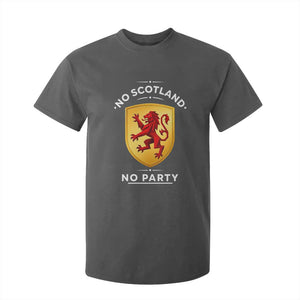 No Scotland No Party Gold Heraldic Shield Red Lion Rampant T Shirt For Kid Game Day Soccer Fans Football Tournament