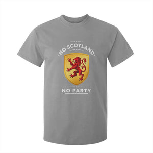 No Scotland No Party Gold Heraldic Shield Red Lion Rampant T Shirt For Kid Game Day Soccer Fans Football Tournament