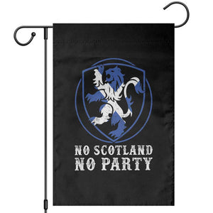 No Scotland No Party Distressed Shield Saltire Cross Garden Flag Vintage Football Fans Game Day
